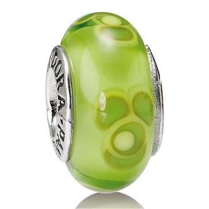Authentic Pandora Lime Flowers for You Murano Charm